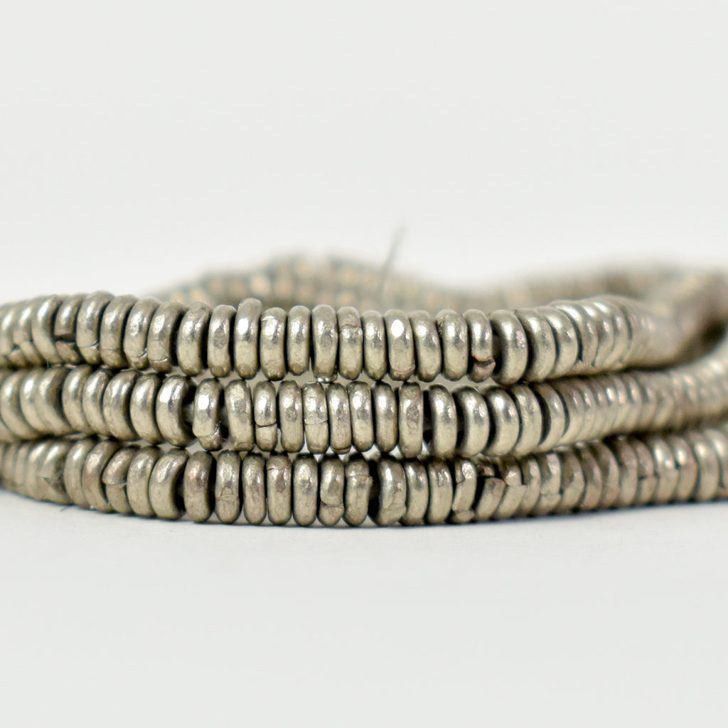 Silver Heishi Beads Ethiopia