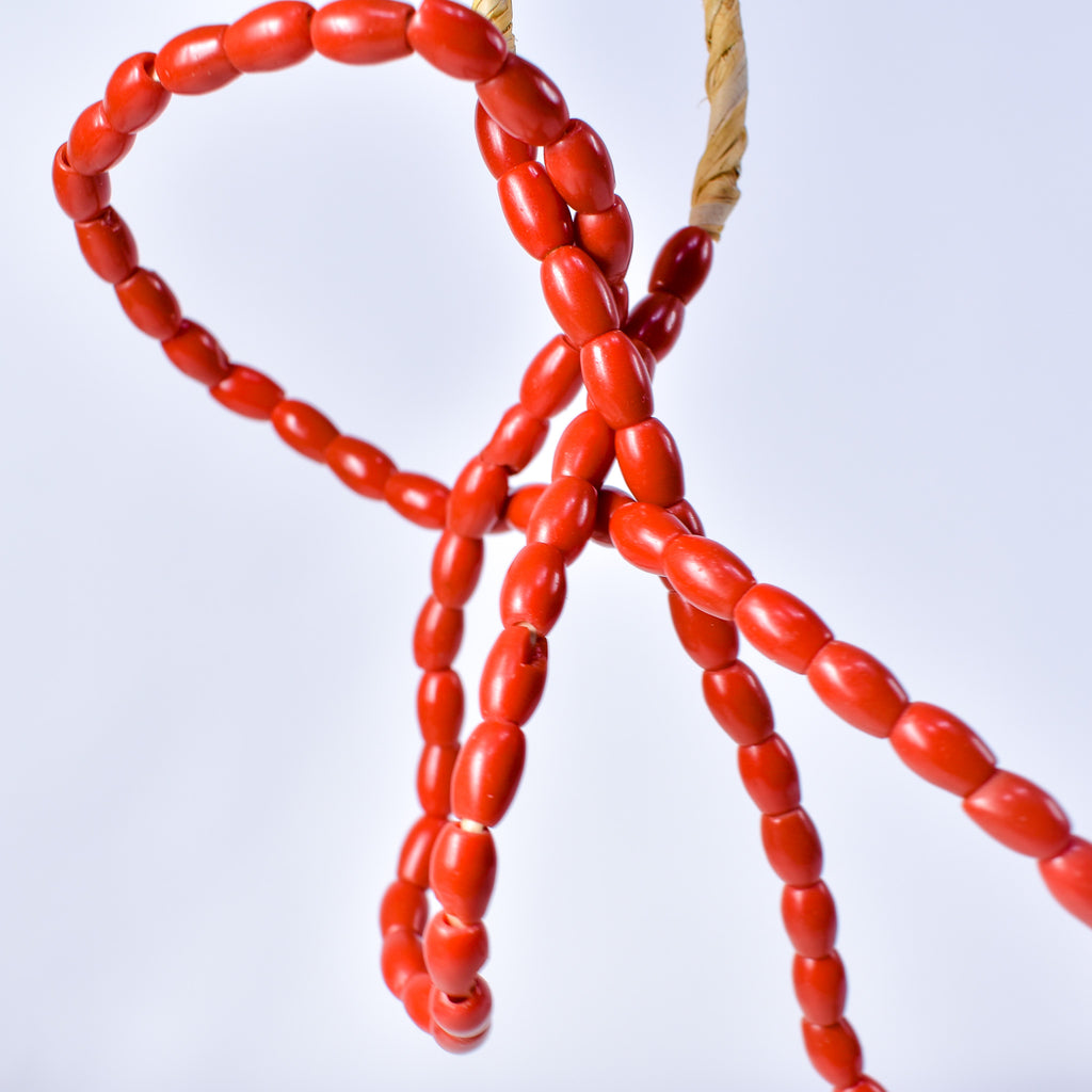 Bohemian Rice Molded Red Trade Beads