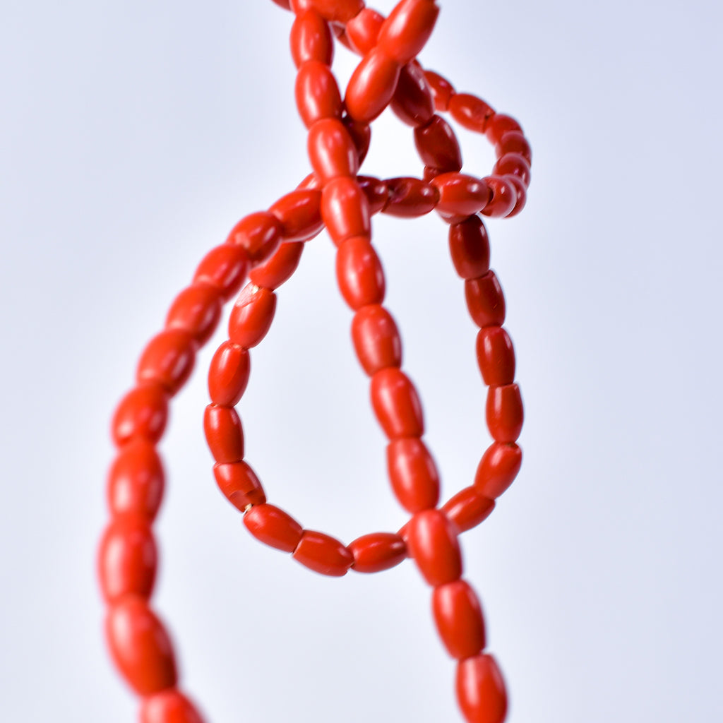 Bohemian Rice Molded Red Trade Beads