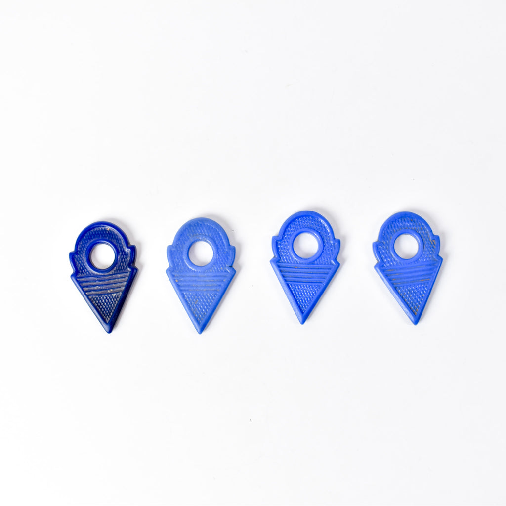 4 Glass Talhakimt Blue Pendants