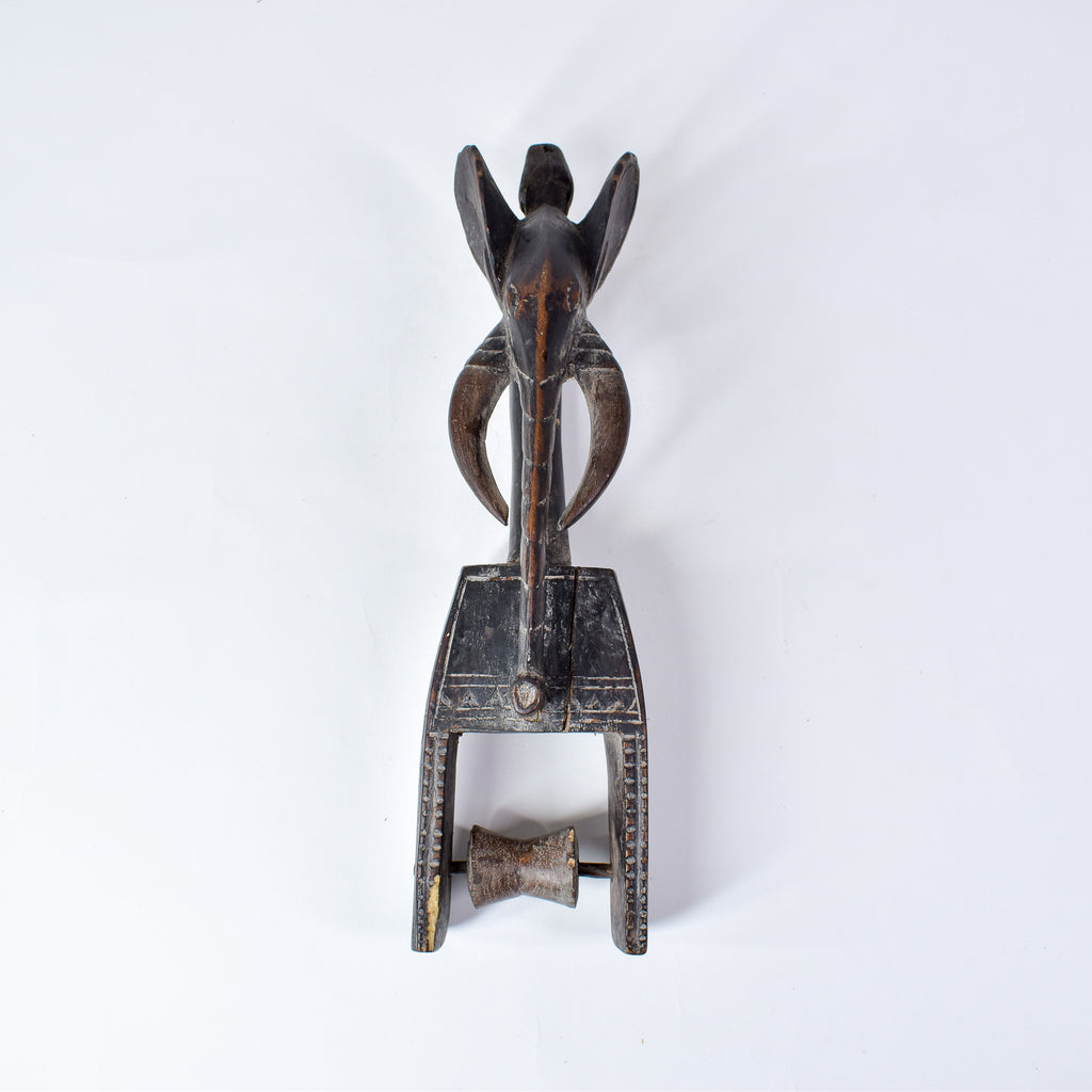Baule Figural Elephant Heddle Pulley Côte d'Ivoire