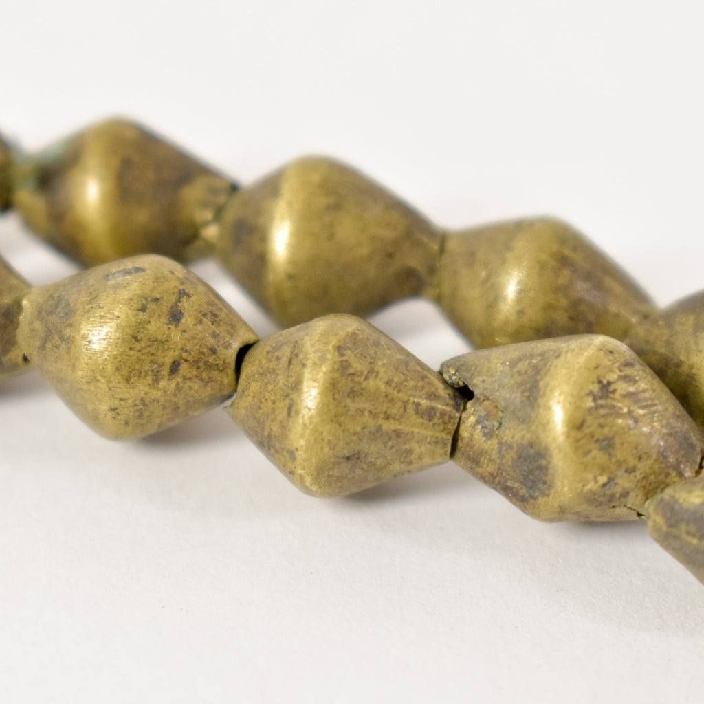 Old Brass Bicone Trade Beads Cameroon