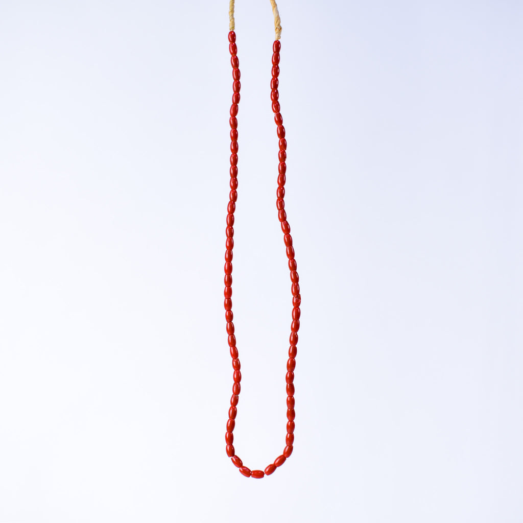 Bohemian Rice Molded Red Trade Beads