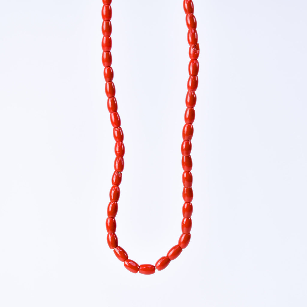 Bohemian Rice Molded Red Trade Beads
