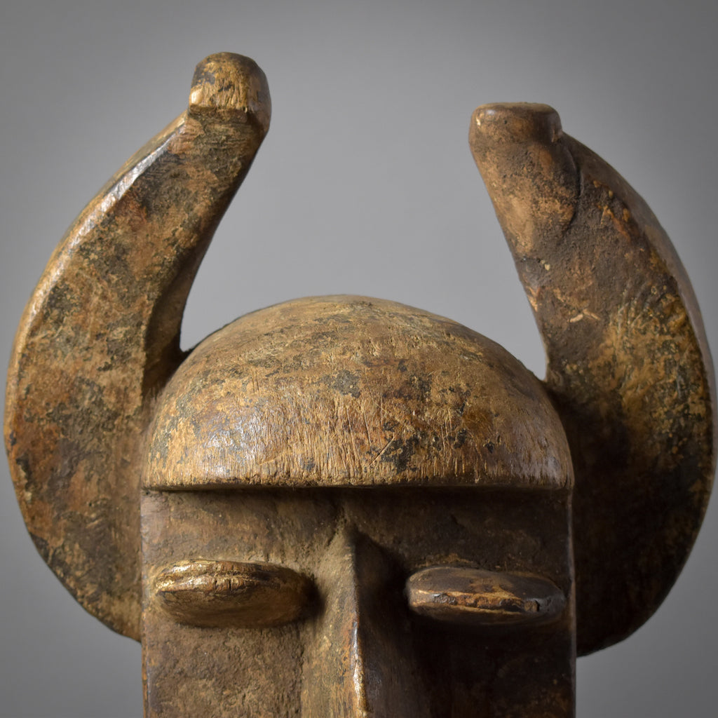 Grebo Mask with Horns on Custom Stand Côte d'Ivoire