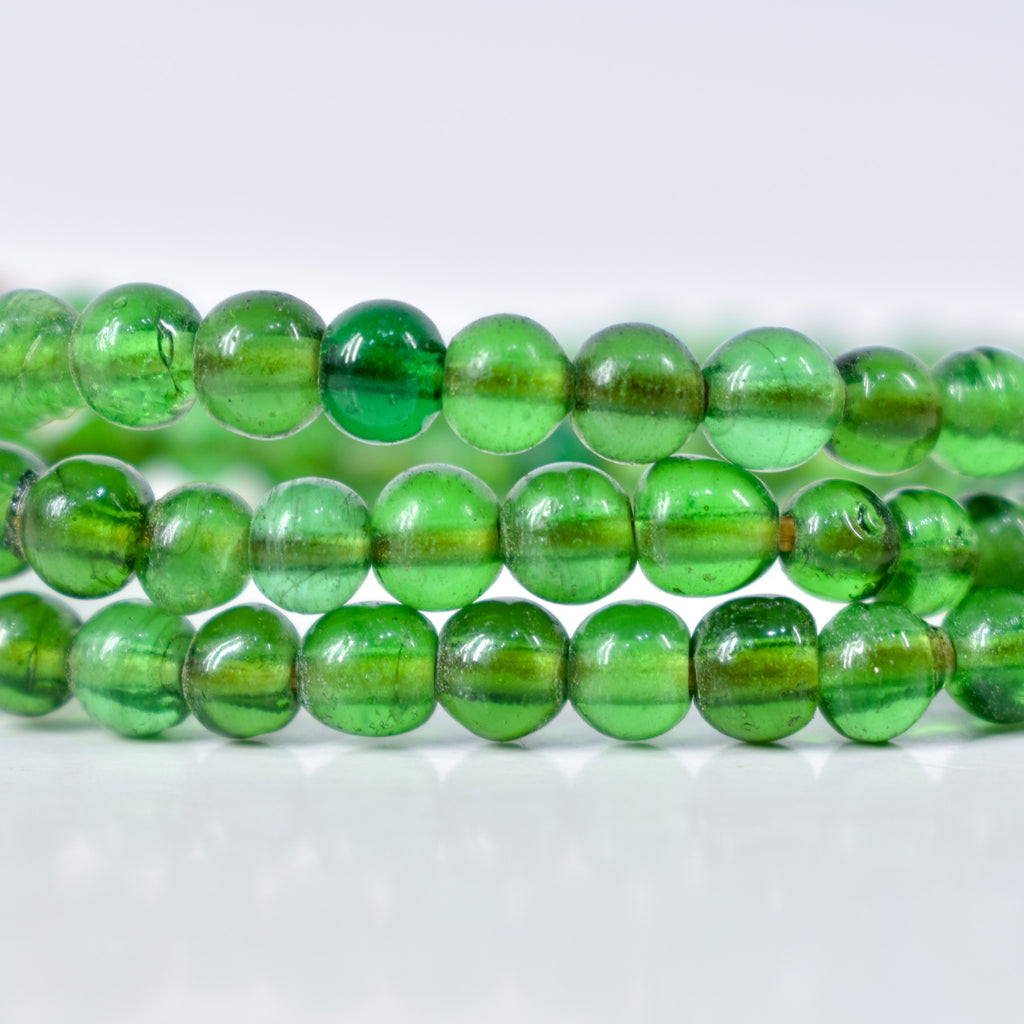 Bohemian Green Translucent Trade Beads Czech