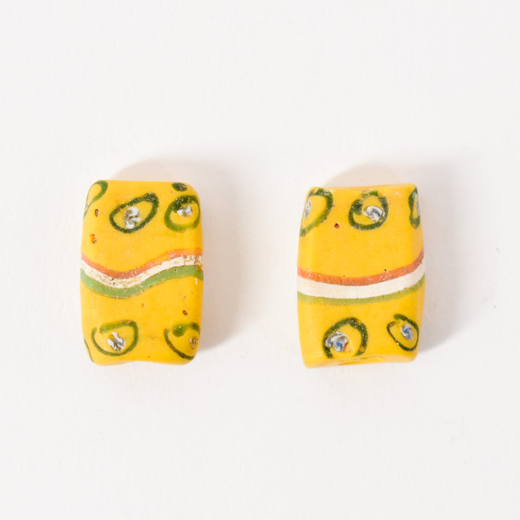 2 Tabular Venetian Yellow Trade Beads