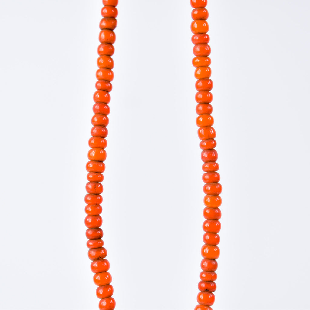 Orange White Heart Venetian Trade Beads