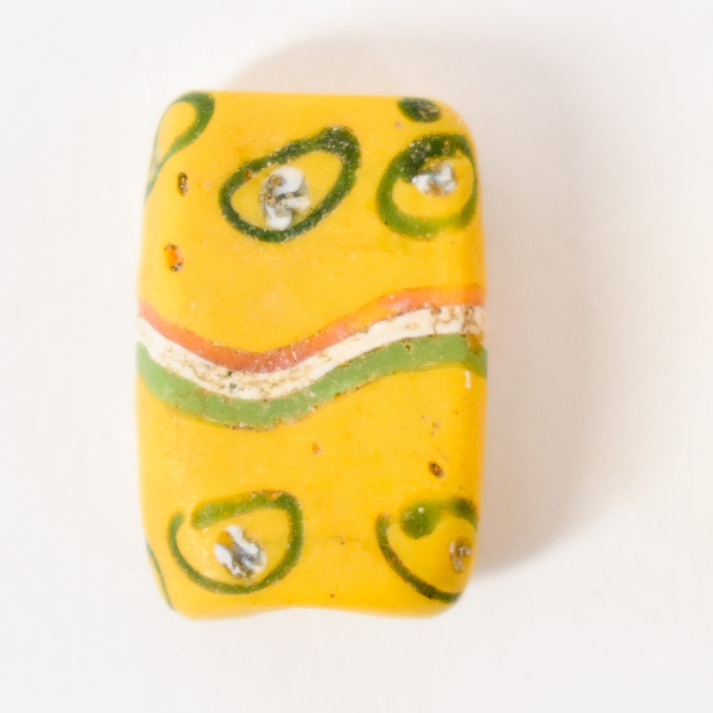 2 Tabular Venetian Yellow Trade Beads