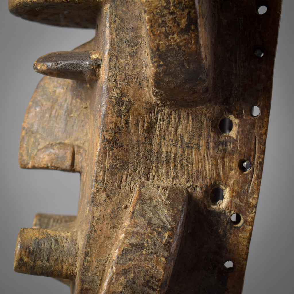 Grebo Mask with Horns on Custom Stand Côte d'Ivoire