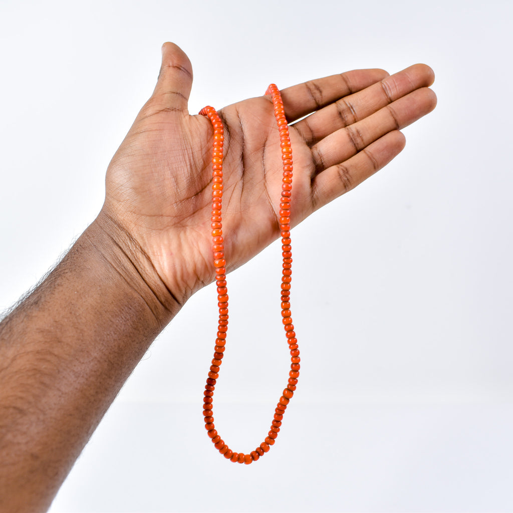 Orange White Heart Venetian Trade Beads
