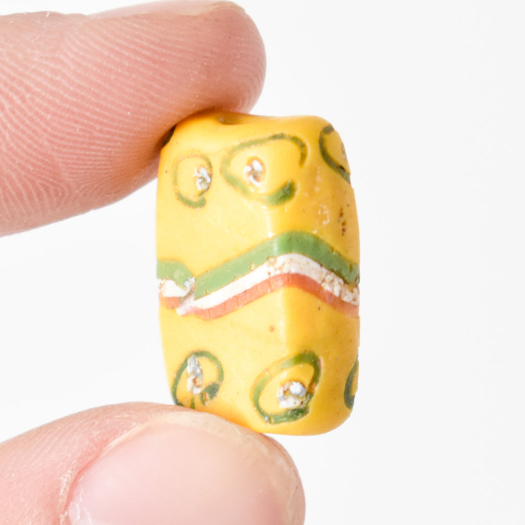 2 Tabular Venetian Yellow Trade Beads