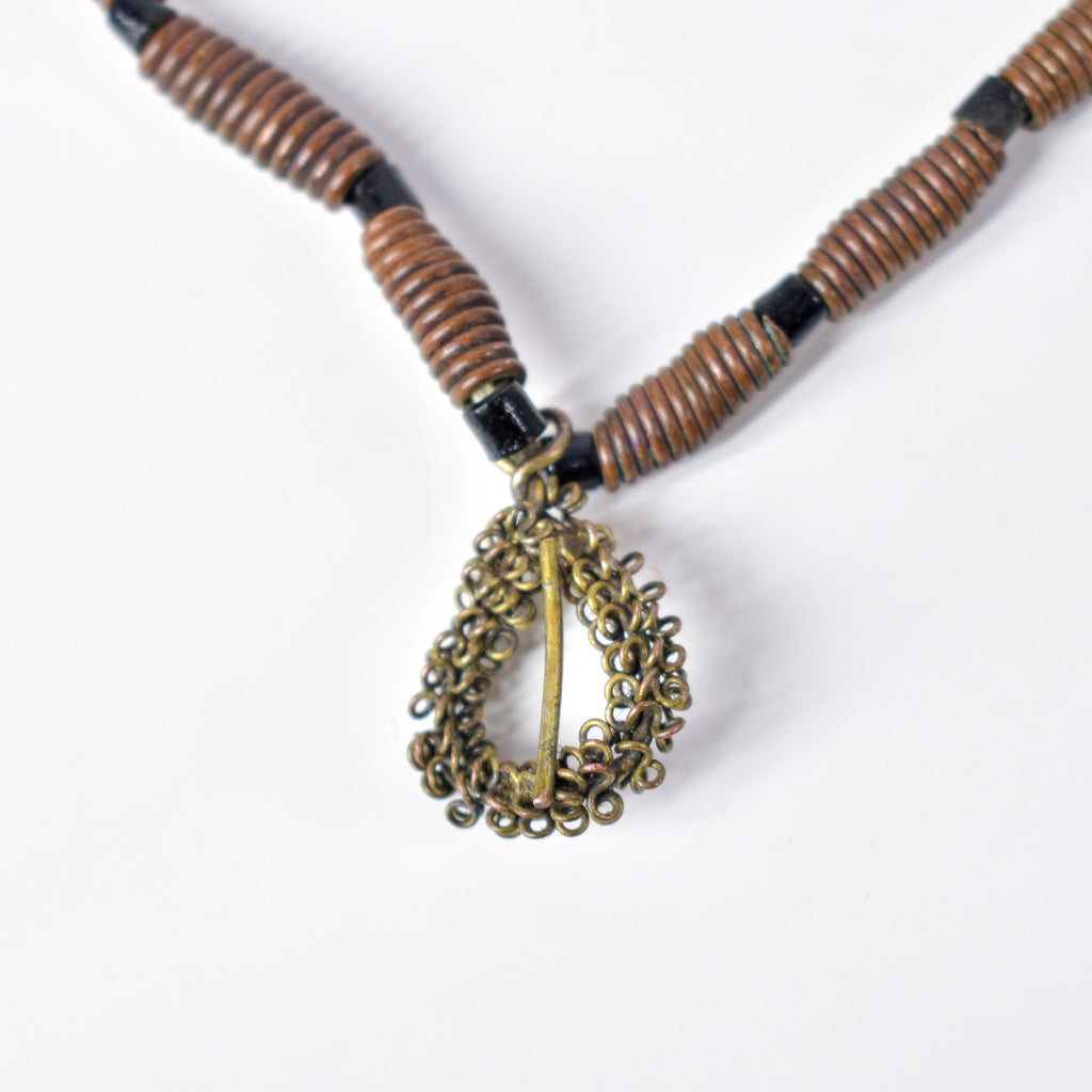 Yoruba Copper Color Beaded Necklace Nigeria