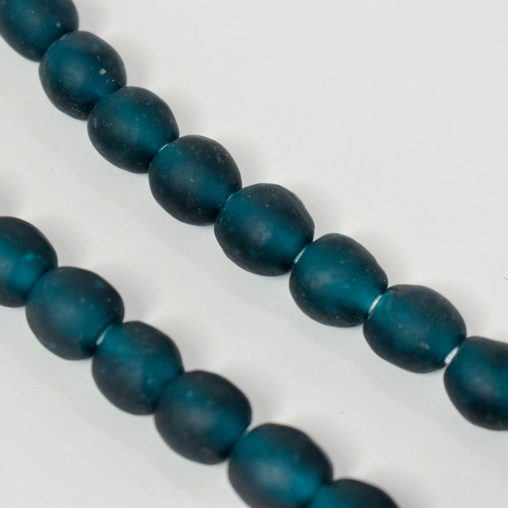 Aquamarine Krobo Recycled Powder Glass Trade Beads