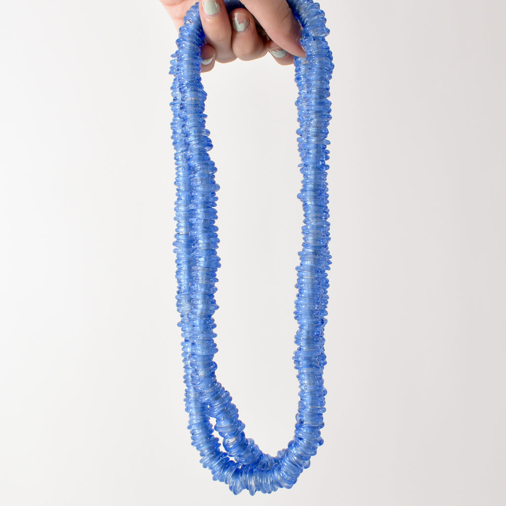 Italian Rings Blue Translucent Trade Beads 45 Inch