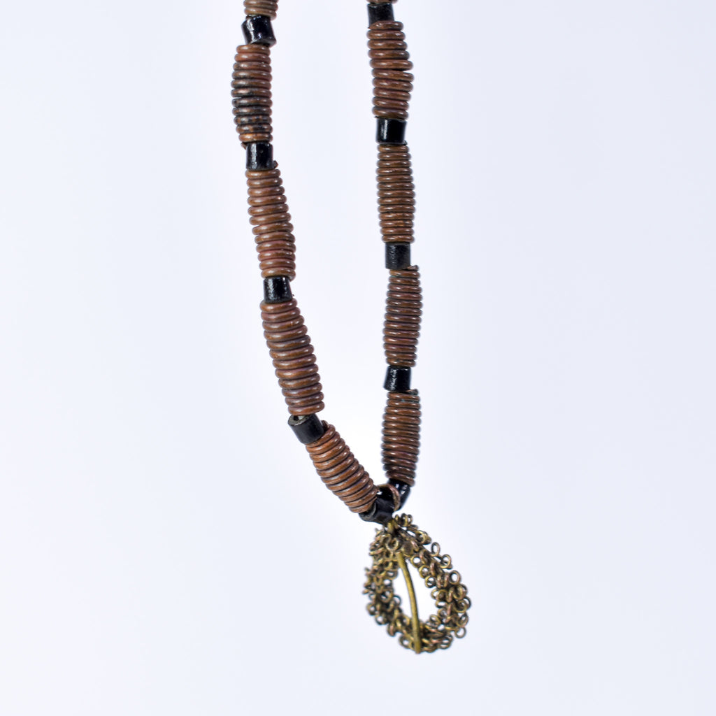 Yoruba Copper Color Beaded Necklace Nigeria