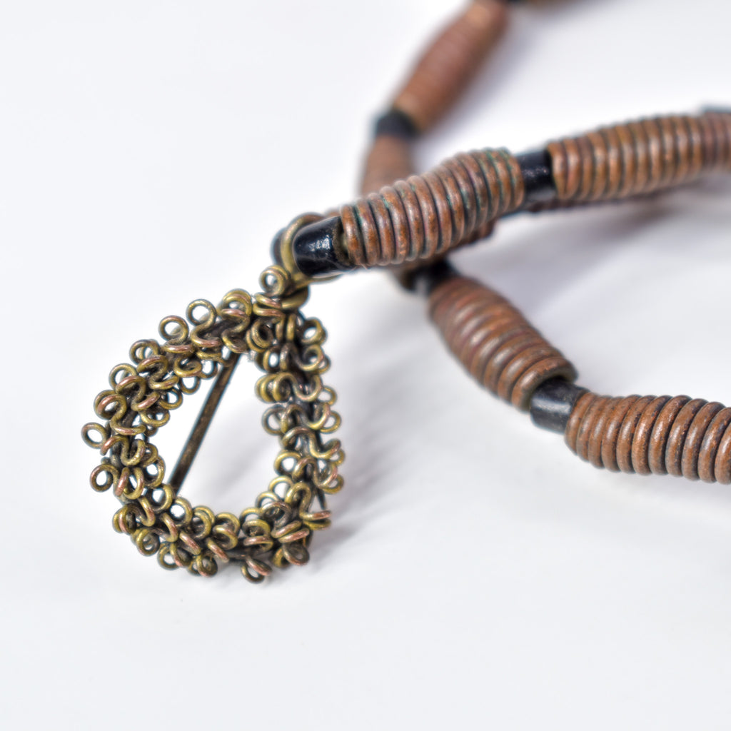 Yoruba Copper Color Beaded Necklace Nigeria