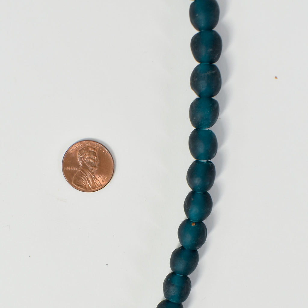 Aquamarine Krobo Recycled Powder Glass Trade Beads