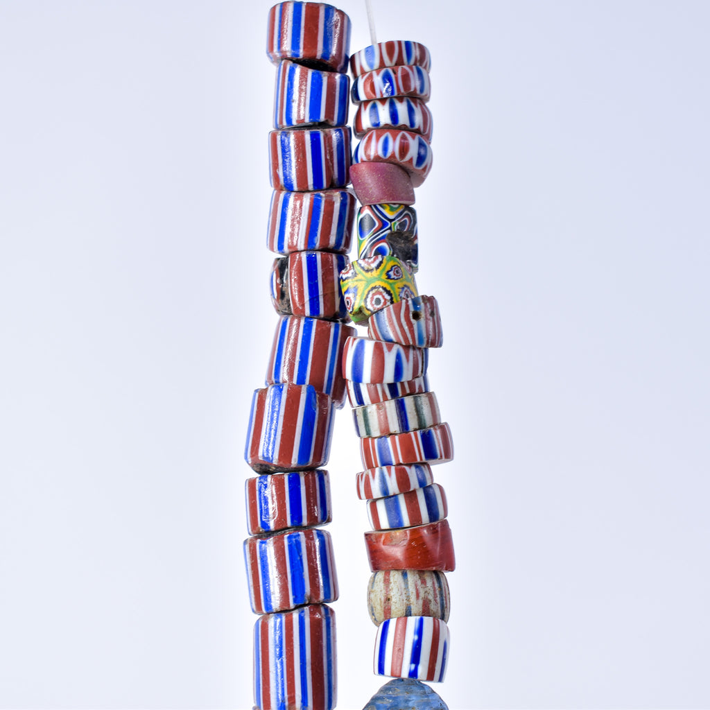 Striped Greenhearts Venetian Trade Beads