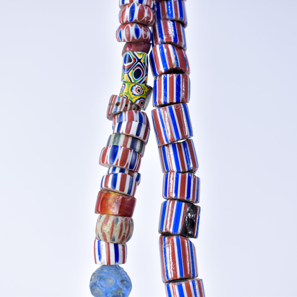 Striped Greenhearts Venetian Trade Beads