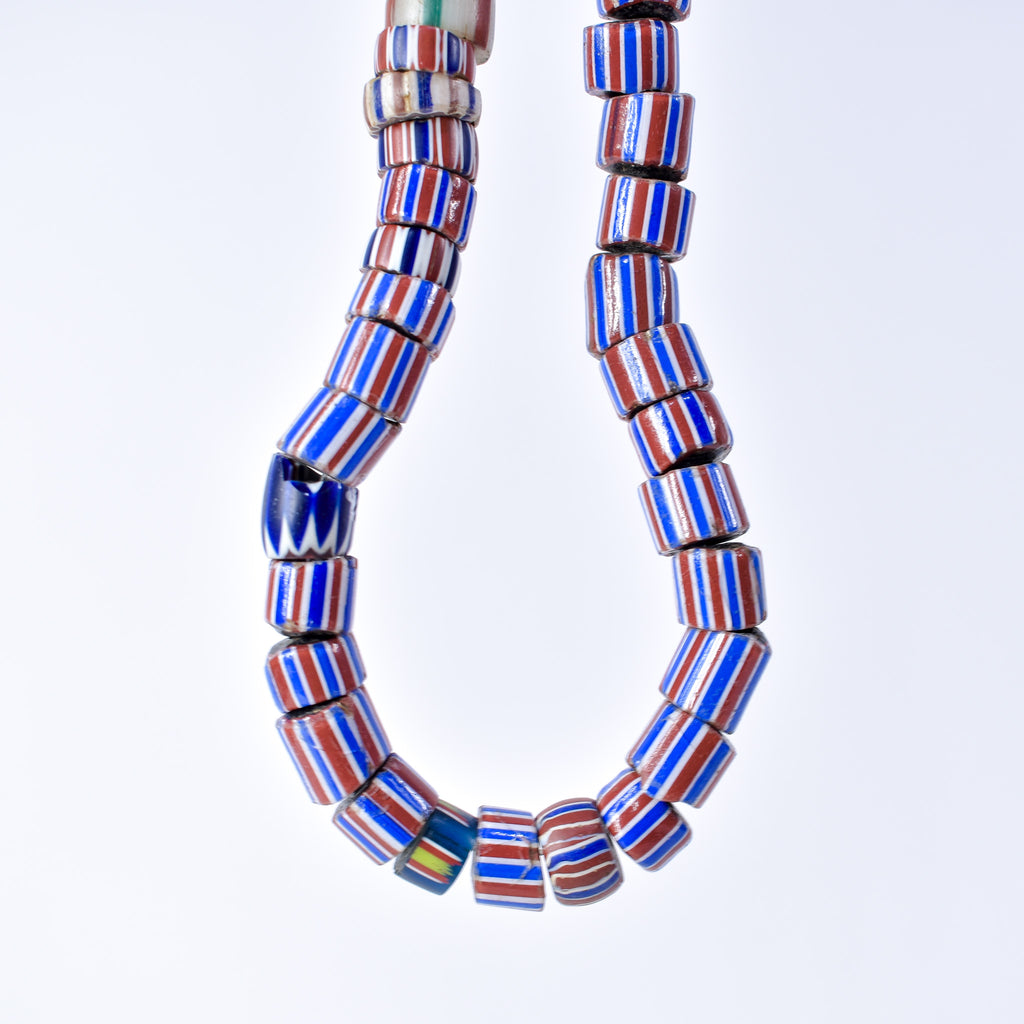 Striped Greenhearts Venetian Trade Beads