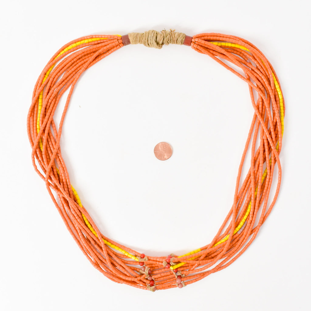 Fulani Beaded Orange Necklace