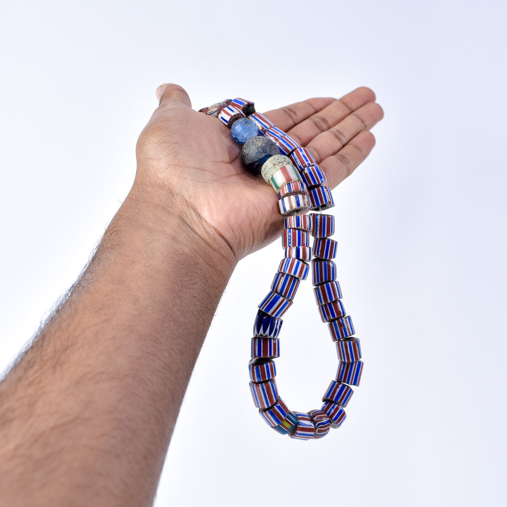 Striped Greenhearts Venetian Trade Beads