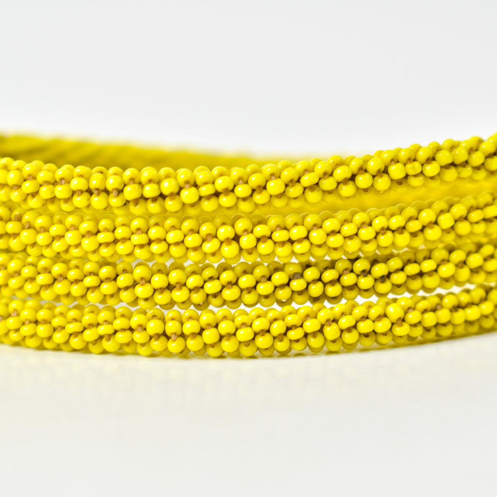 Fulani Beaded Necklace Yellow Nigeria 31 Inch