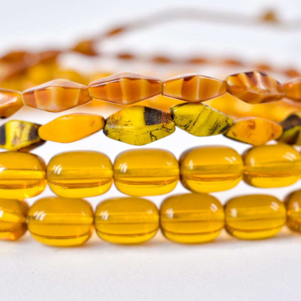 2 Strands Bohemian Glass Trade Beads 30 Inch