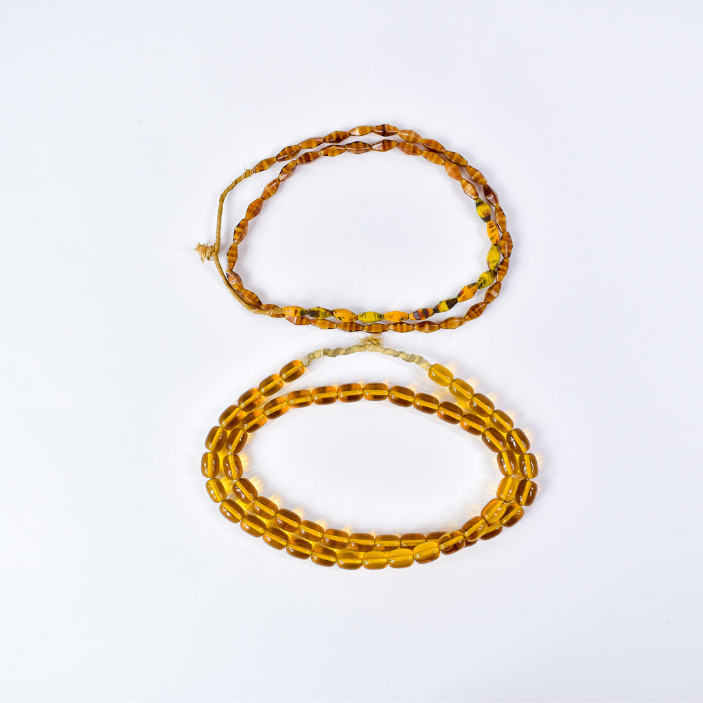 2 Strands Bohemian Glass Trade Beads 30 Inch