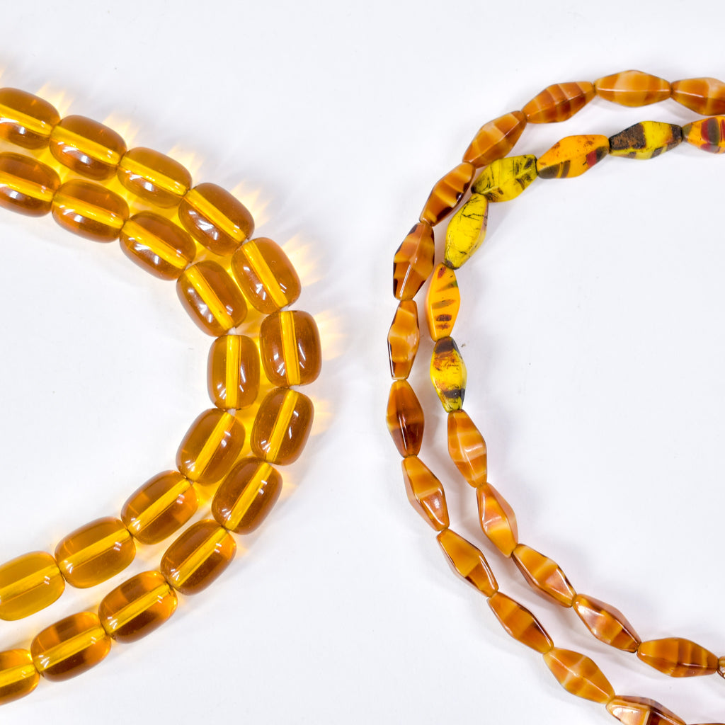 2 Strands Bohemian Glass Trade Beads 30 Inch
