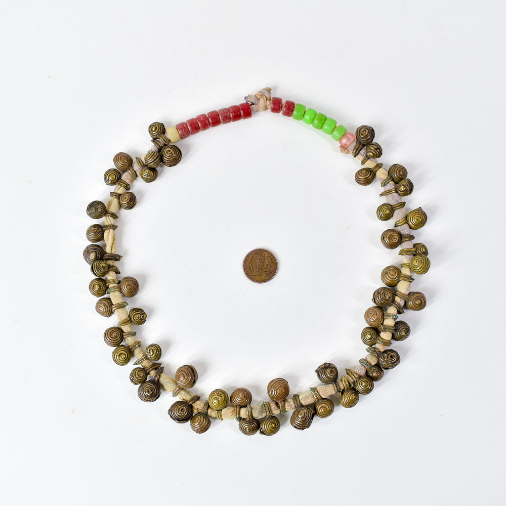 Igbo 'Bug' Brass Bells and Trade Beads Nigeria