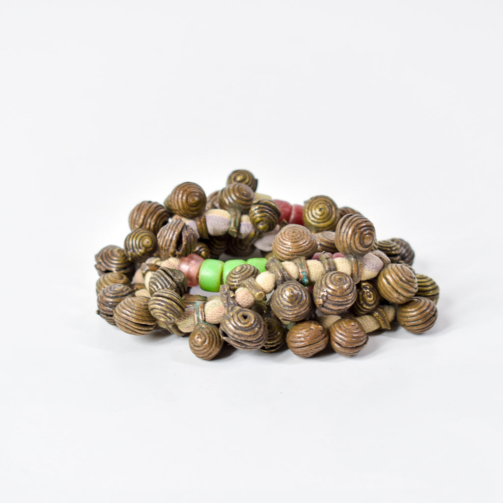 Igbo 'Bug' Brass Bells and Trade Beads Nigeria