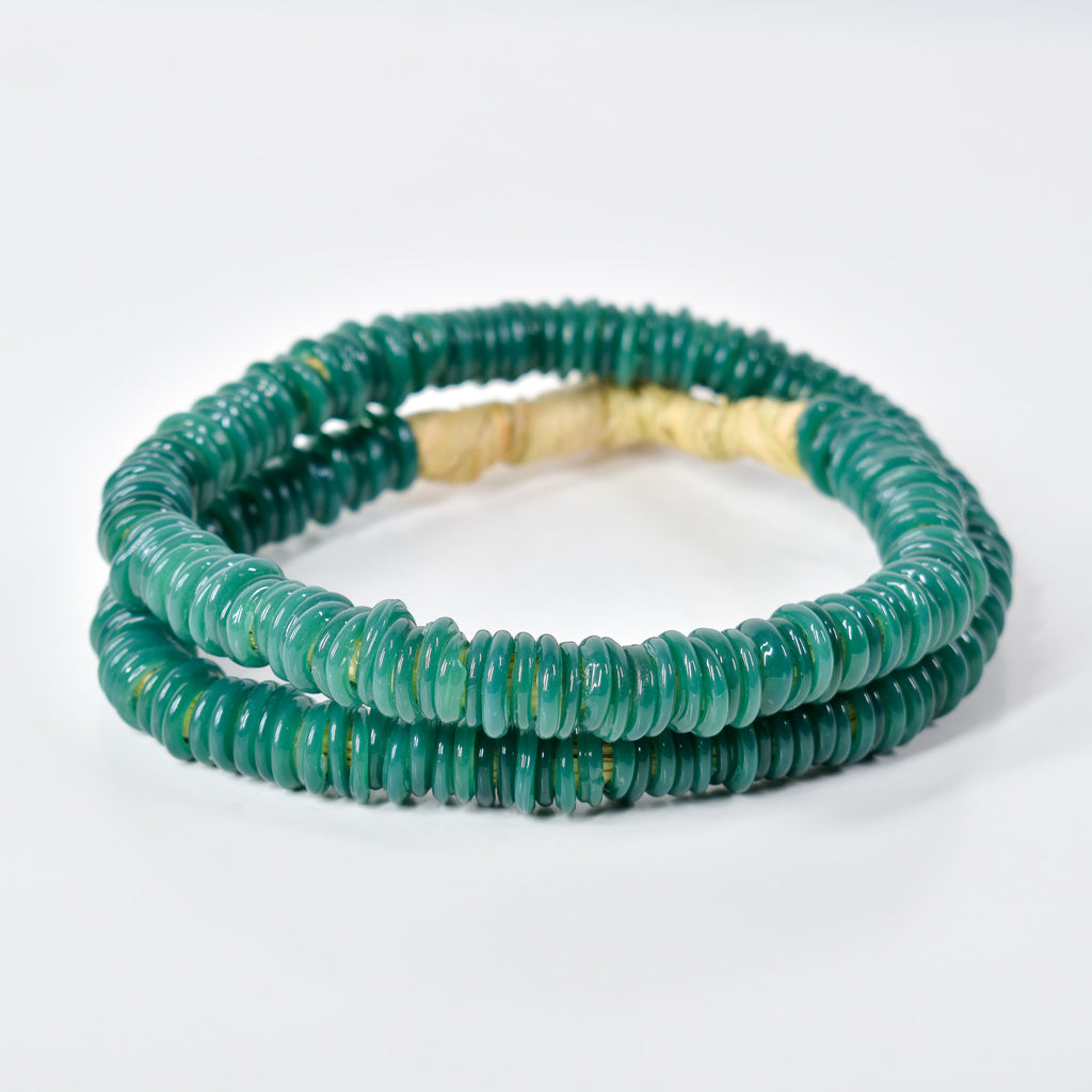 Italian Glass Rings Teal Green Trade Beads