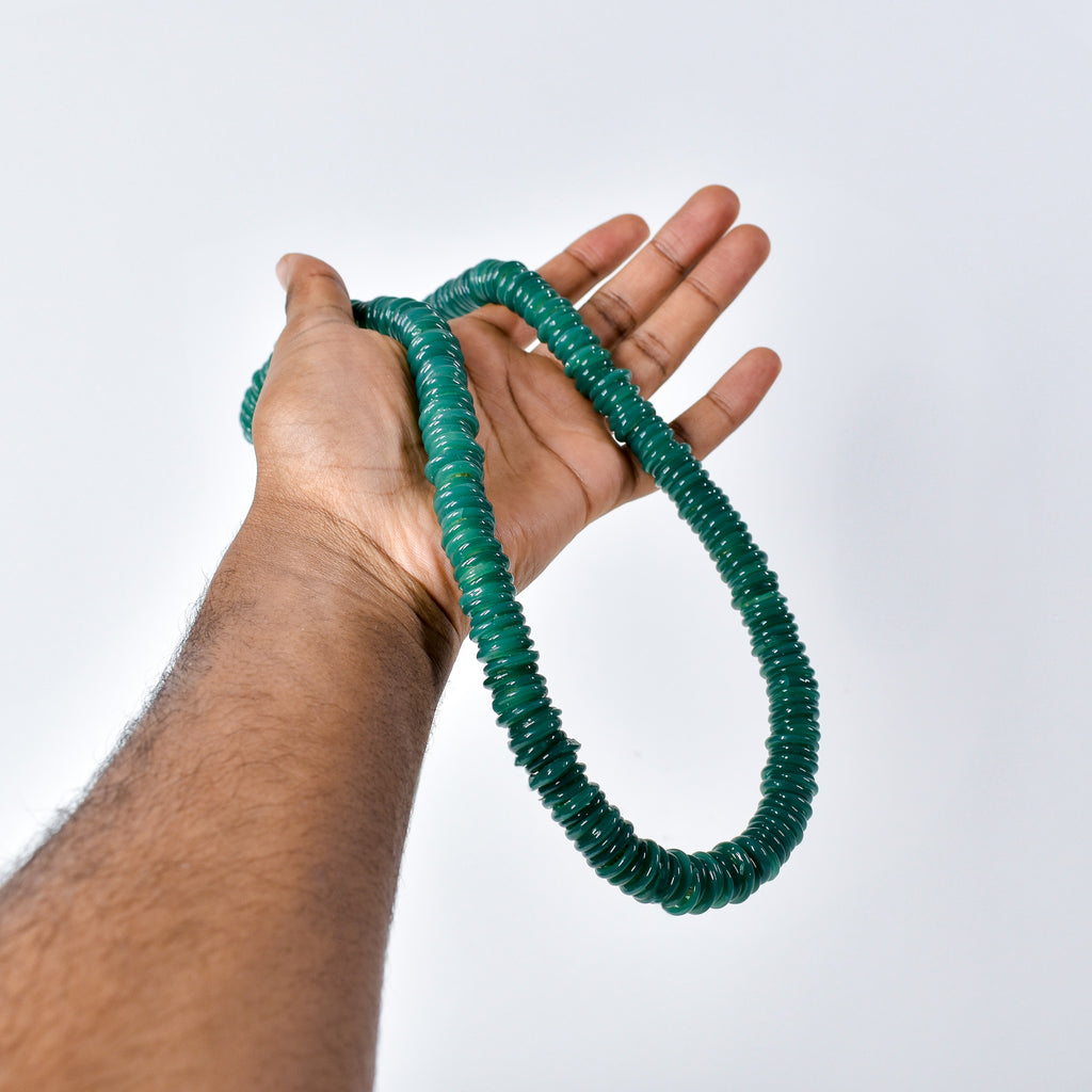 Italian Glass Rings Teal Green Trade Beads