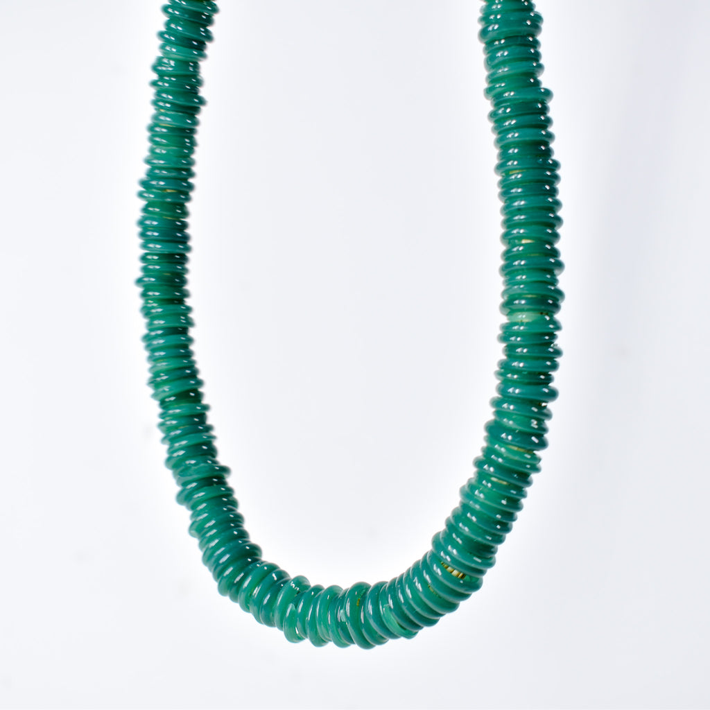 Italian Glass Rings Teal Green Trade Beads