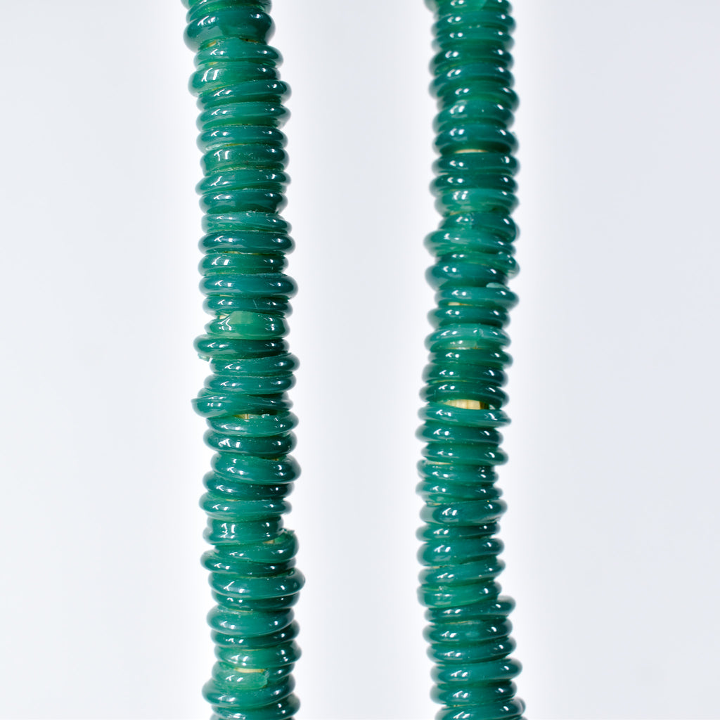 Italian Glass Rings Teal Green Trade Beads