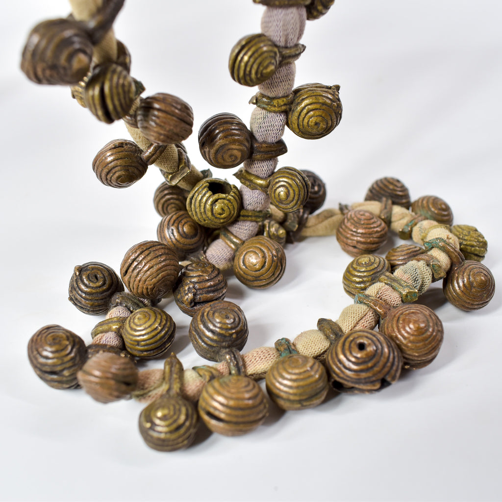 Igbo 'Bug' Brass Bells and Trade Beads Nigeria