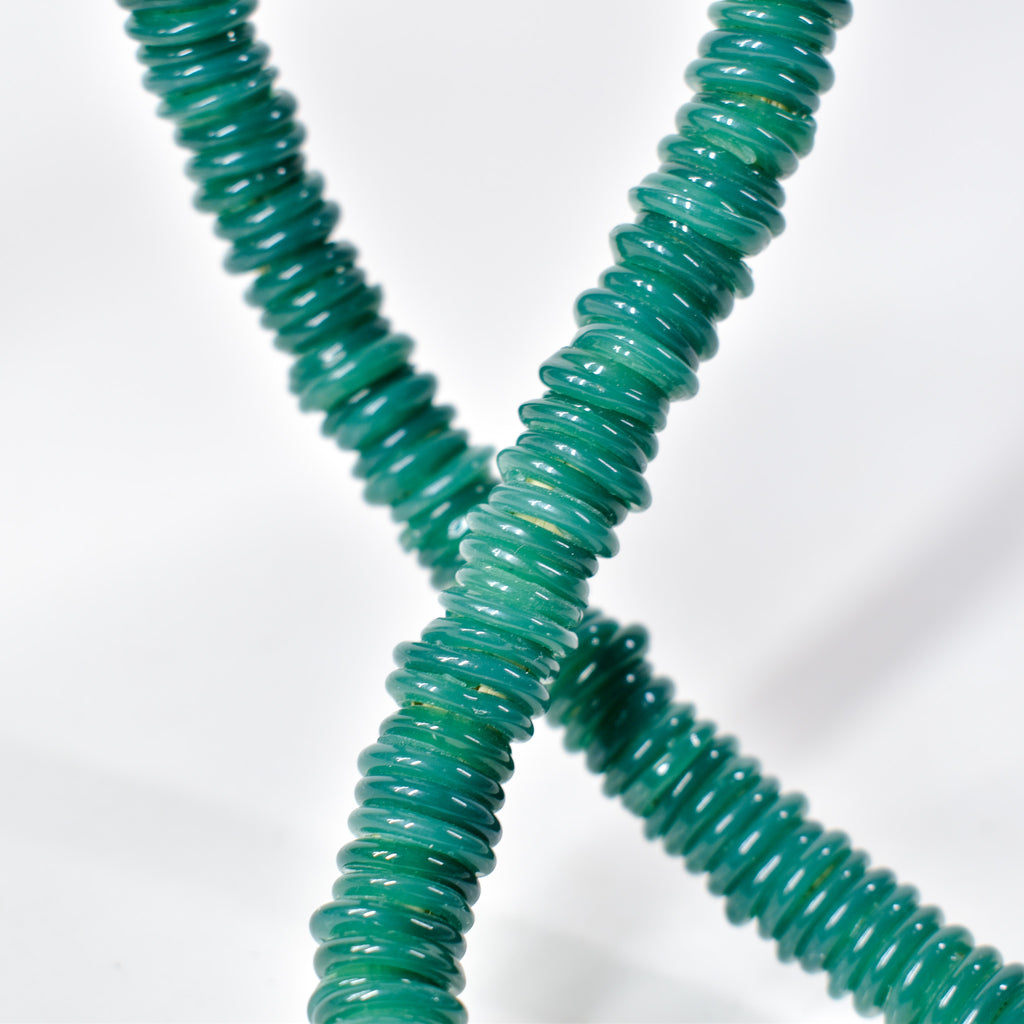 Italian Glass Rings Teal Green Trade Beads