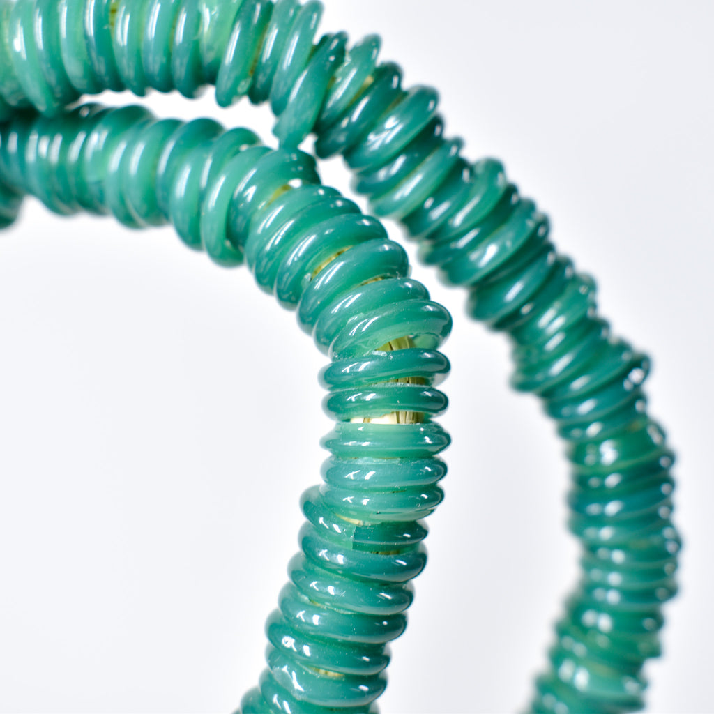 Italian Glass Rings Teal Green Trade Beads