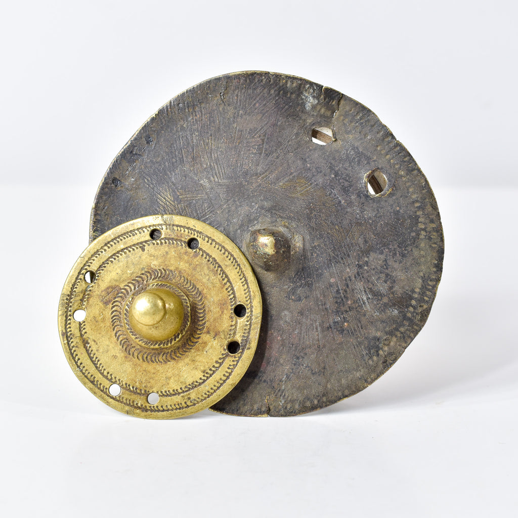 2 Brass Ethiopian Shield Pendants