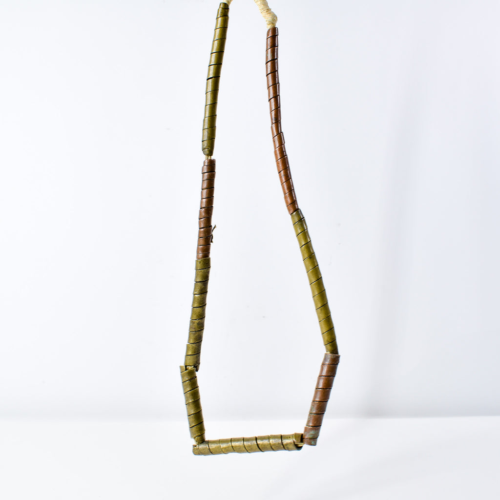Pig Tail Copper and Brass Trade Beads Large Ethiopia 34 Inch