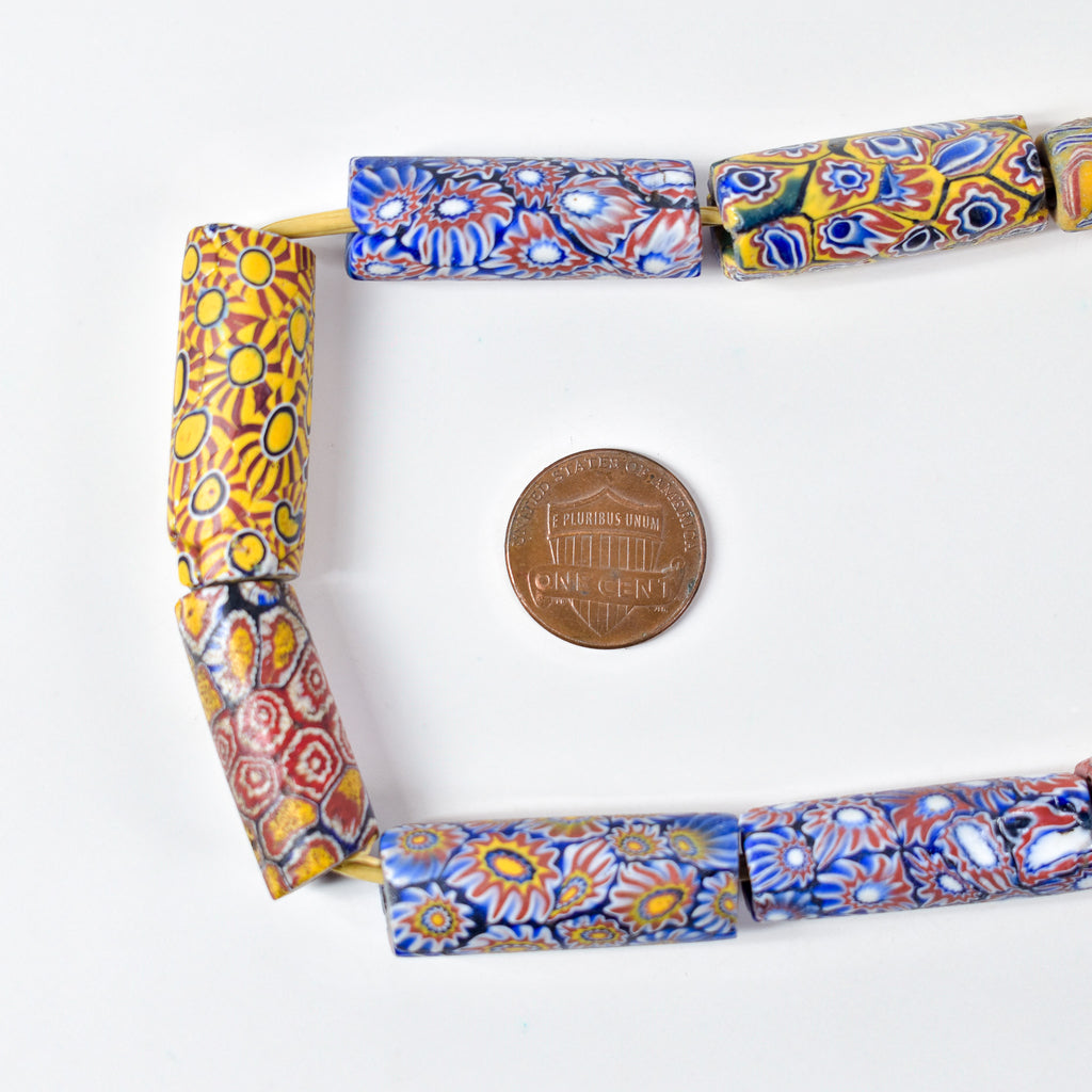 12 Millefiori Venetian Trade Beads