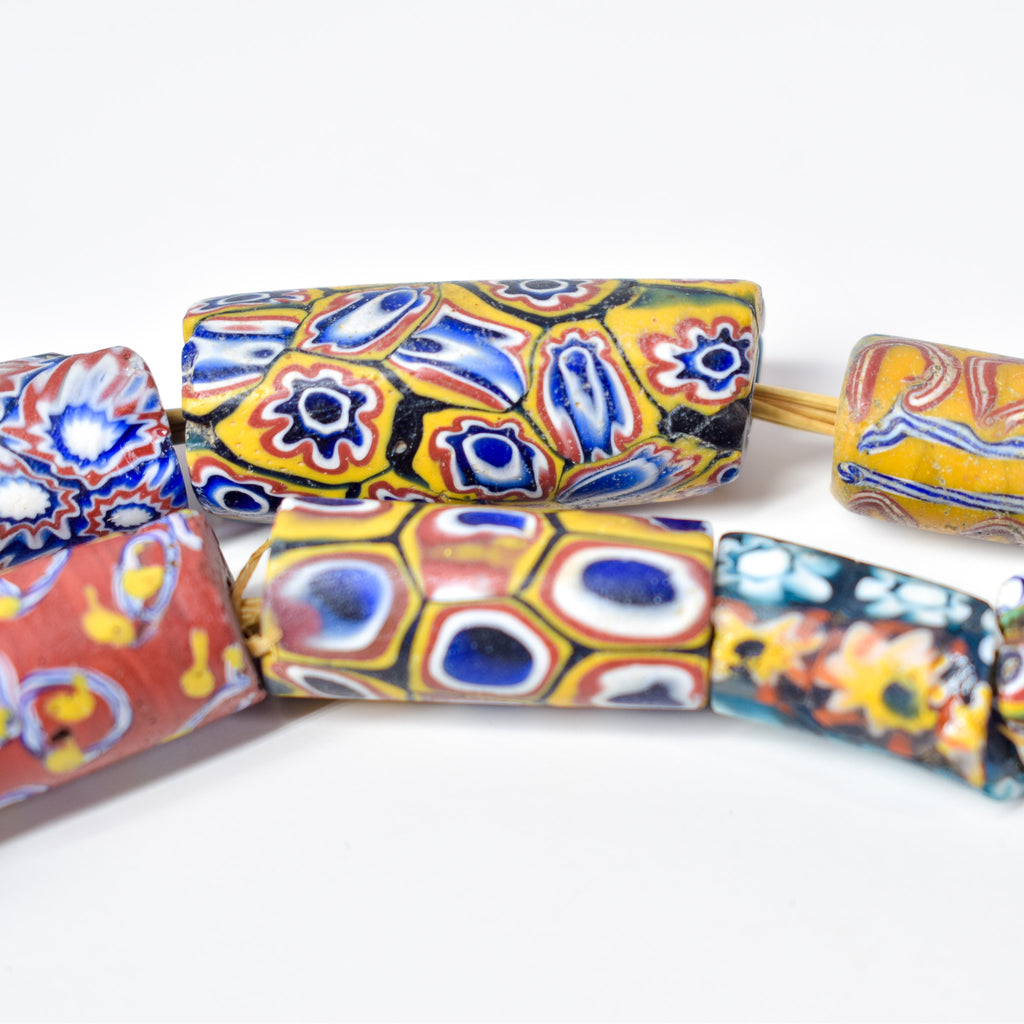 12 Millefiori Venetian Trade Beads