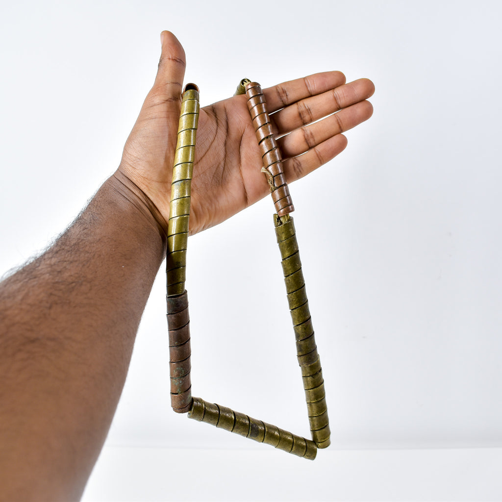 Pig Tail Copper and Brass Trade Beads Large Ethiopia 34 Inch
