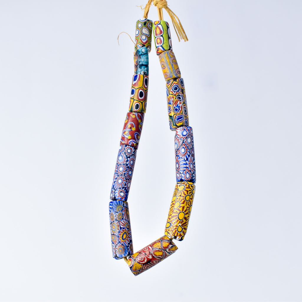 12 Millefiori Venetian Trade Beads
