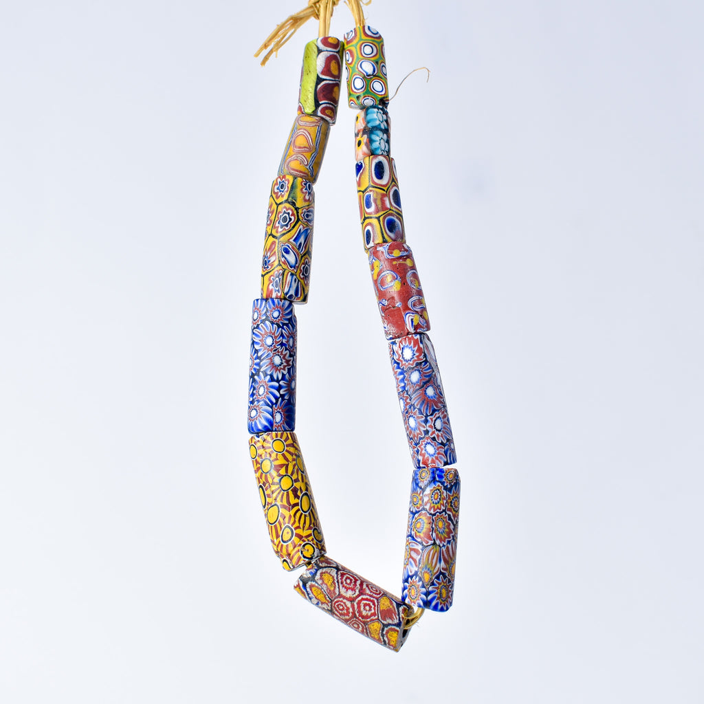 12 Millefiori Venetian Trade Beads