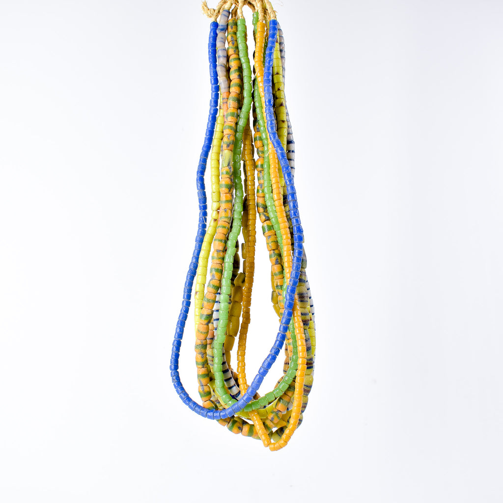 10 Strands Krobo "Recycled" Powder Glass Trade Beads