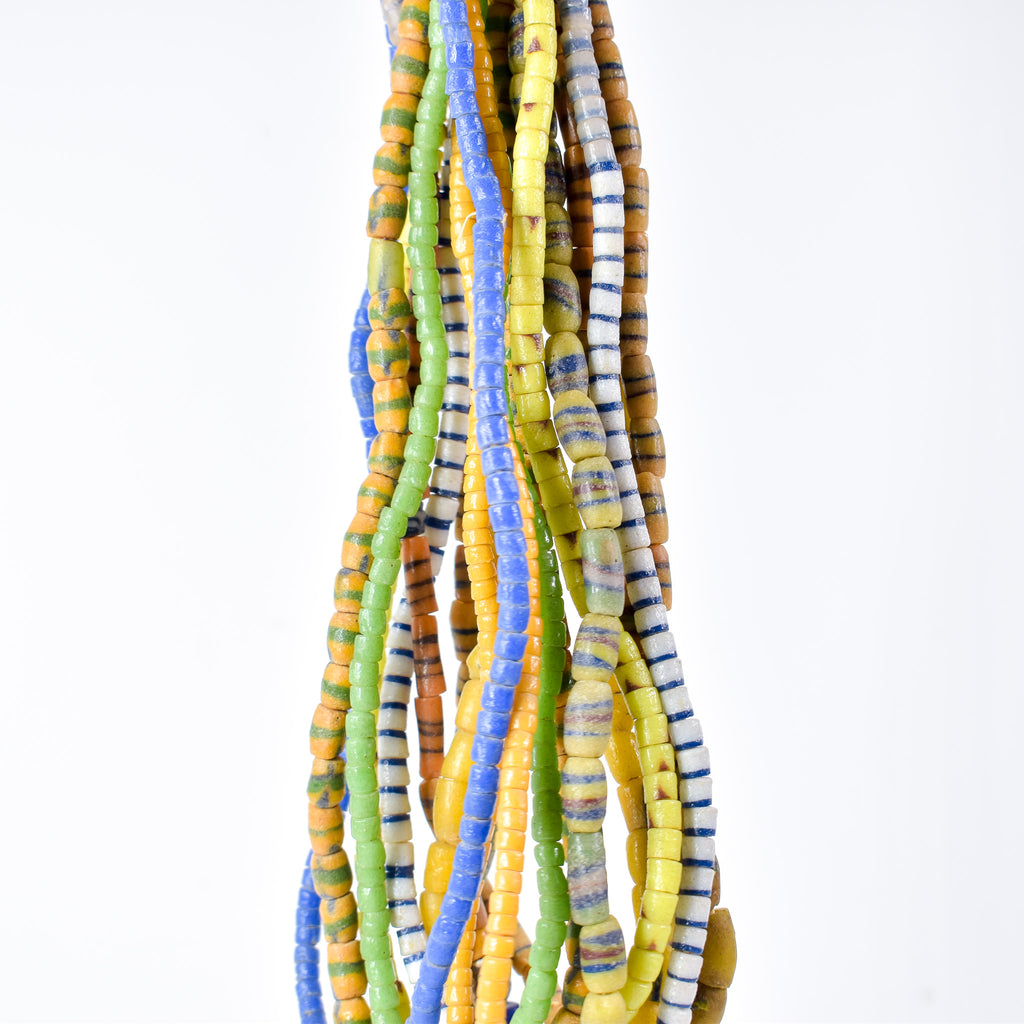 10 Strands Krobo "Recycled" Powder Glass Trade Beads