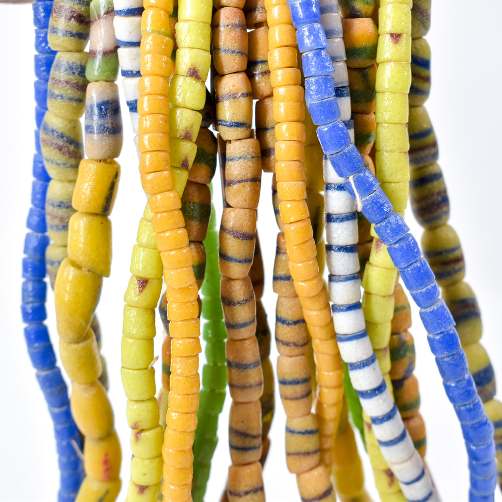10 Strands Krobo "Recycled" Powder Glass Trade Beads